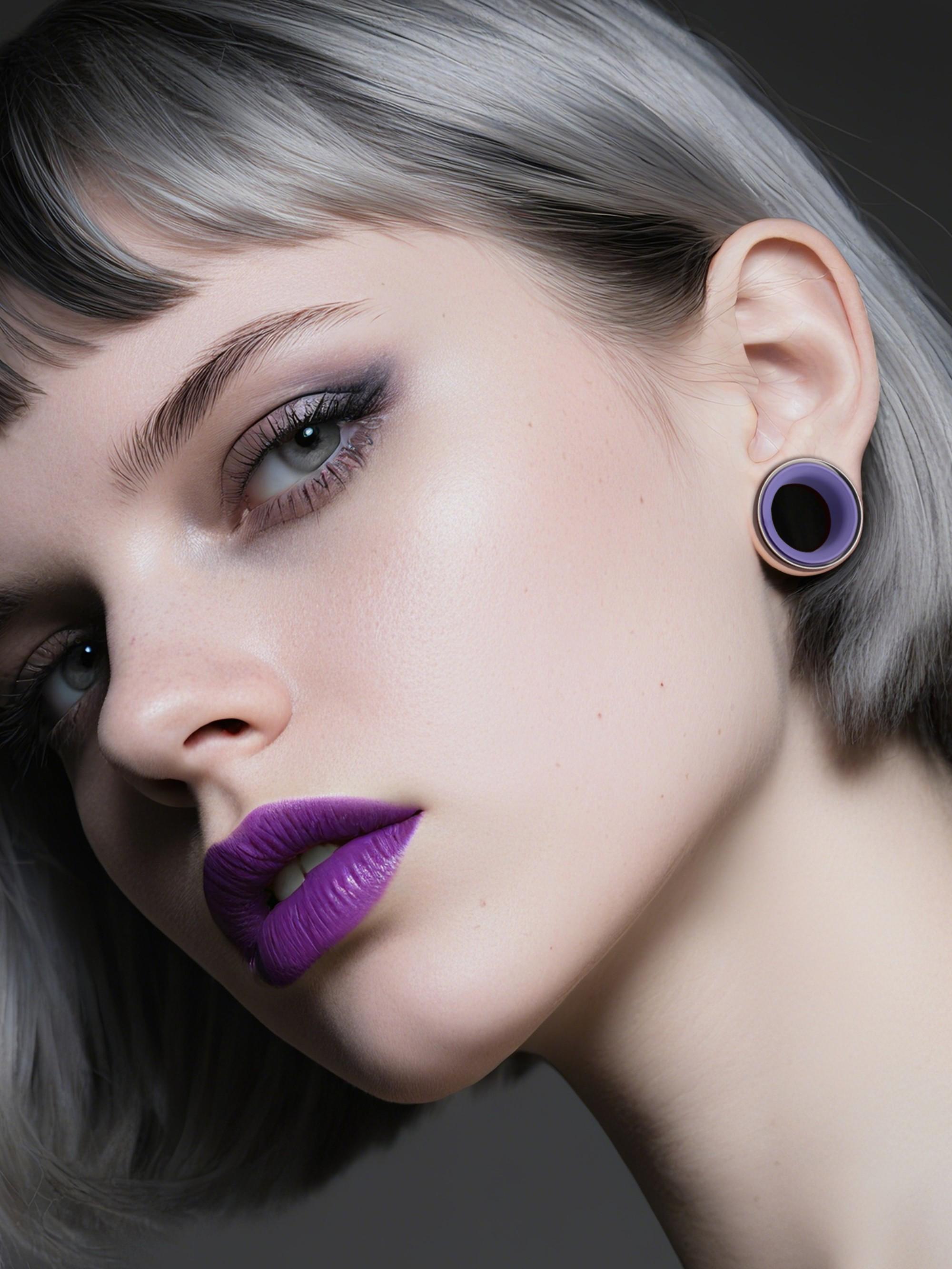 vanku 2pcs Fashion Translucent Ear Tunnels, Stainless Steel Double Flared Piercing Gauges, Hypoallergenic Body Jewelry for Ear Stretching