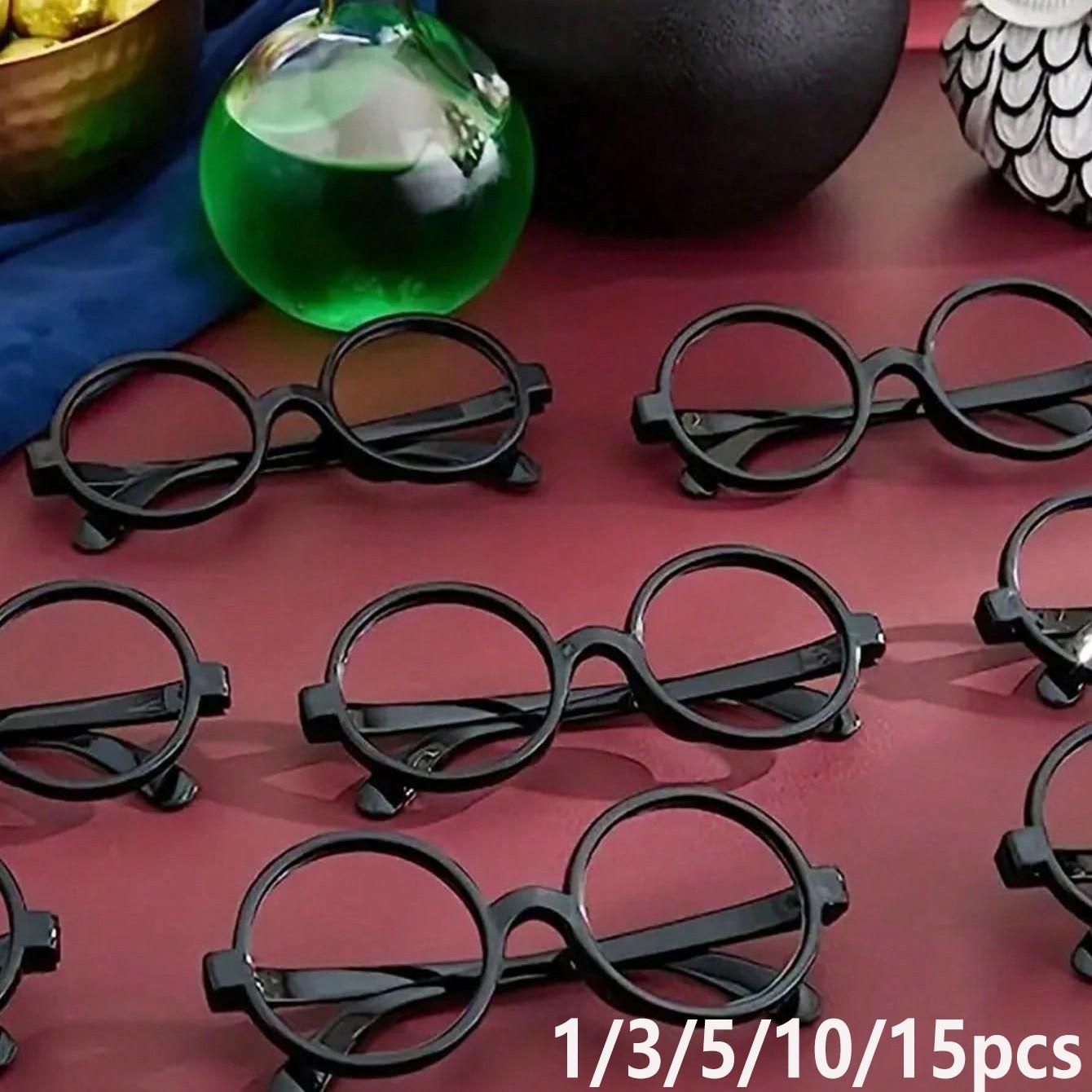 Unisex Wizard Glasses Frame, No Lens, Ideal for Travel, Birthday Parties, Role Play, Costume Props, Geek Party Supplies