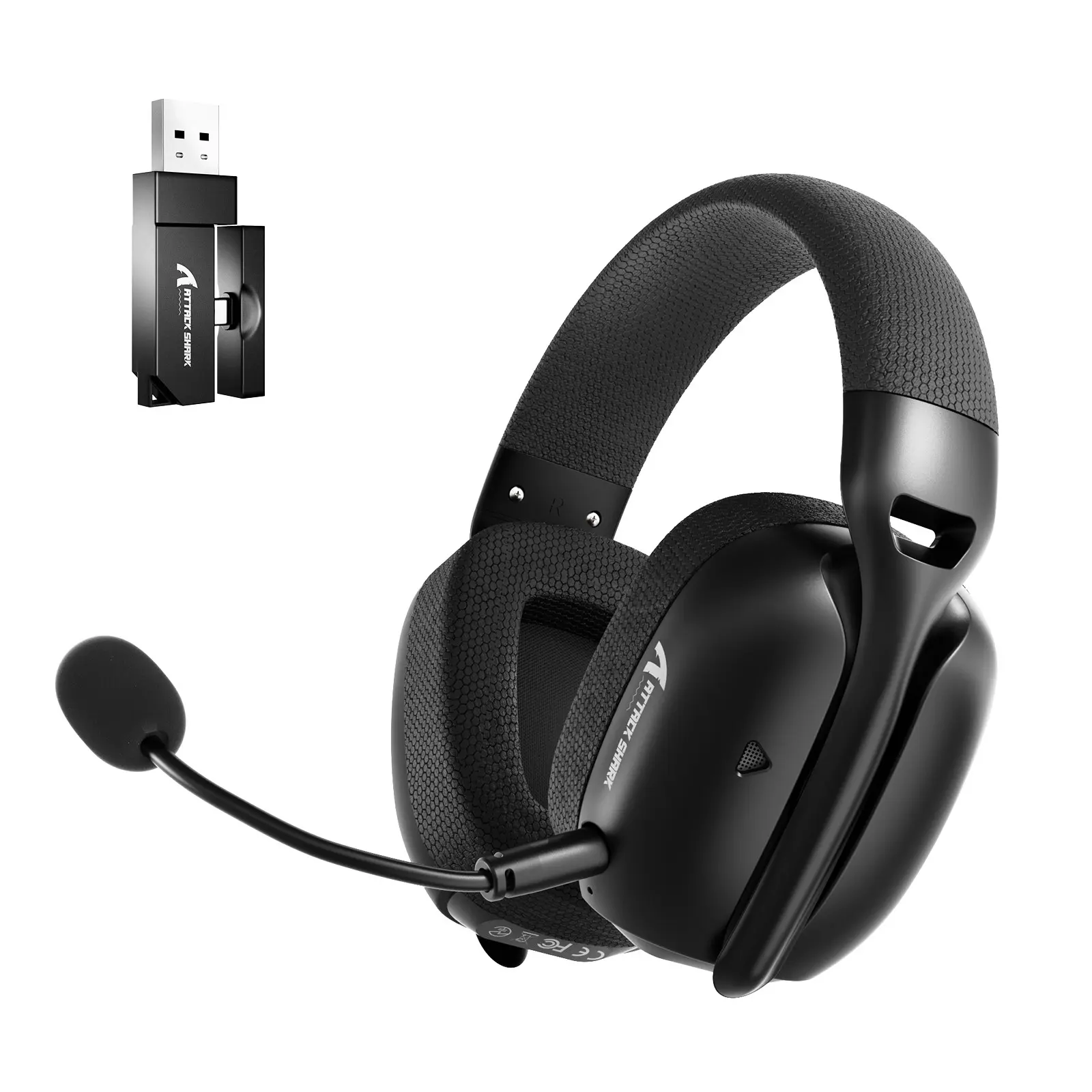 ATTACK SHARK L80 PRO Wireless Gaming Headset Lightweight Headphones with 20ms Low Latency, Dual Mics, 40mm Drivers, 300mAh Battery - 3 Modes (2.4G/Bluetooth/Wired) for PC/PS/XBOX