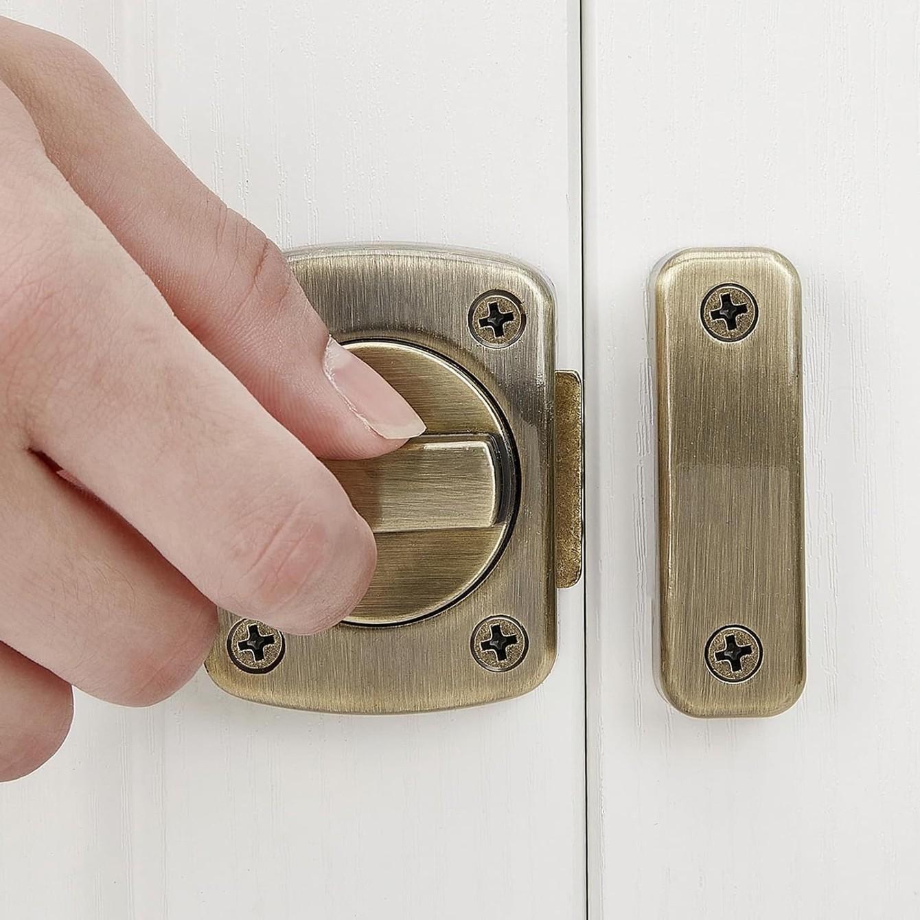 Door Bolt Latch Door Lock Safety Catch, Bathroom Bedroom Door Security Hook, Wall Mounted Door Keeper, Secure Door Fastener