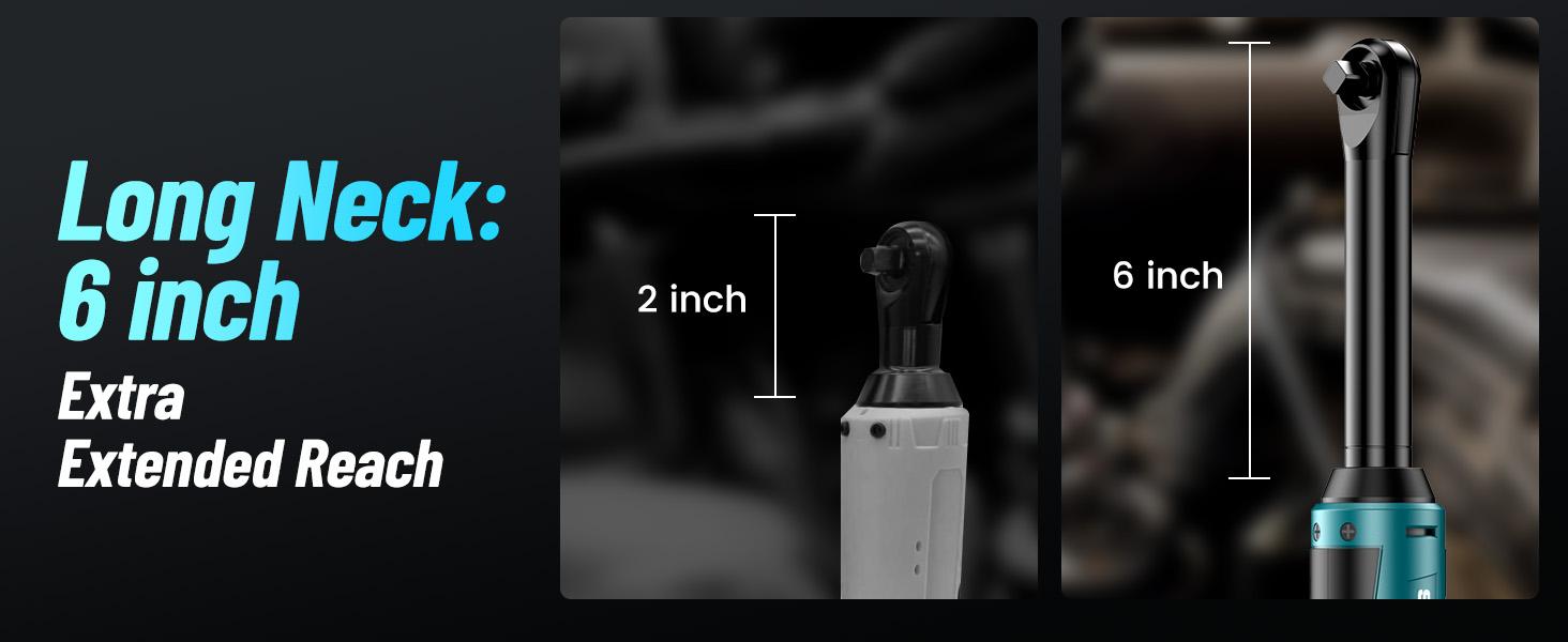 Seesii 3/8" Long Neck Ratchet Wrench Kit, 40Ft-lbs 6" Extended Cordless Ratchet Wrench / 2x2.0Ah Batteries & Fast Charge, Pistola De Impacto, 220RPM Variable Speed Ratcheting Wrench w/ 7 Sockets, dealsforyoudays Outdoorfun Seesii 3/8" Long Neck Ratchet Wrench Kit, 40Ft-lbs 6" Extended Cordless Ratchet Wrench / 2x2.0Ah Batteries & Fast Charge, Pistola De Impacto, 220RPM Variable Speed Ratcheting Wrench w/ 7 Sockets, dealsforyoudays Outdoorfun