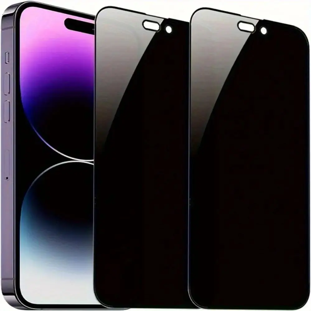 2-Pack Anti-Spy Tempered Glass Privacy Screen Protector For iPhone 18 Pro Max 18 Pro 17/16/15/14/13/12/11 Pro Max, 16e, 17 Pro Max, Protective Film for Smartphone, Cellphone & Handheld Devices Privacy Screen Protector