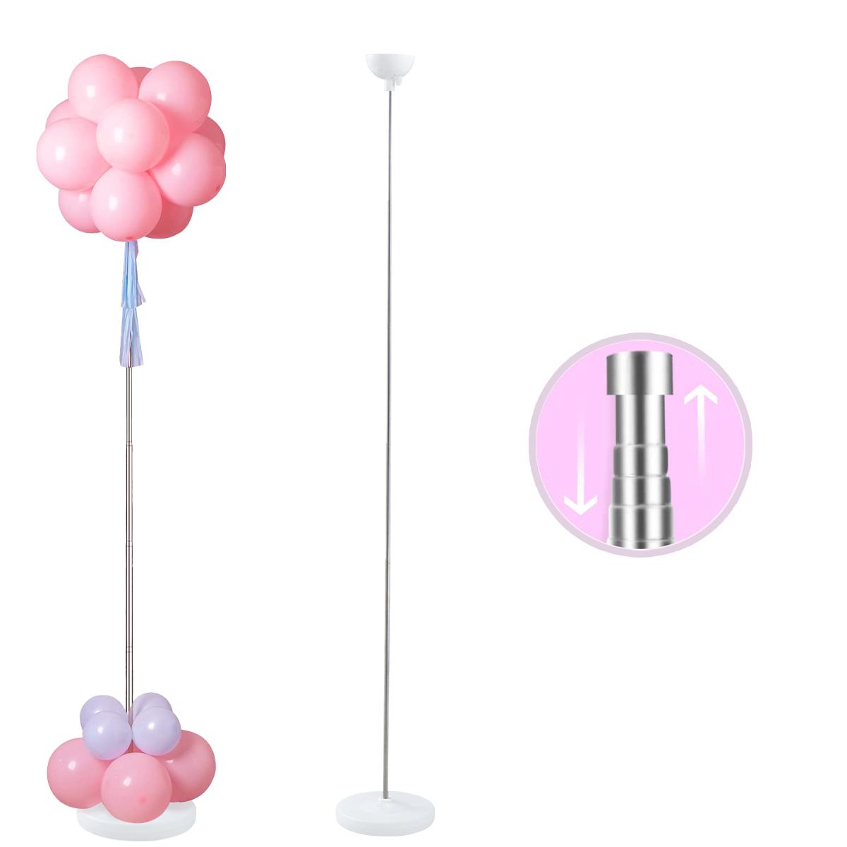 Balloon Column Stand Set of 2, Adjustable 7 Feet Ballon Arch Stands with Reusable Metal Telescopic Design for Birthday, Wedding, Baby Shower, Halloween, Graduation Party Decoration