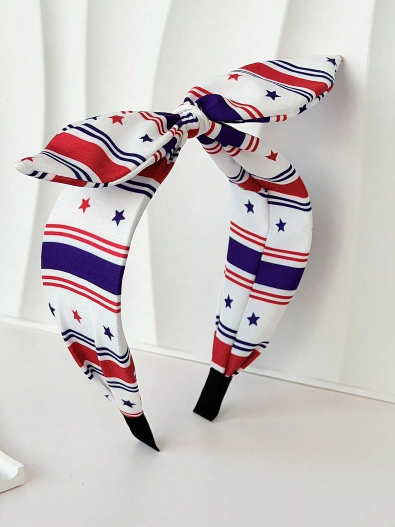 4pcs Women's Independence Day Hairbands, Striped Cute Strawberry, Fun Youthful Style, High Elastic Durable, Girl Influencer Photo Accessories