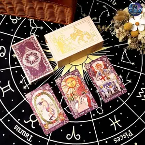Tarot Cove Purple Star Disk tarot cards – Waterproof & Wrinkle-Resistant Star Disk with Guide Book, Beginner-Friendly Set. Features Chakras, Planets, Zodiac Signs, Elements & Positive Affirmations