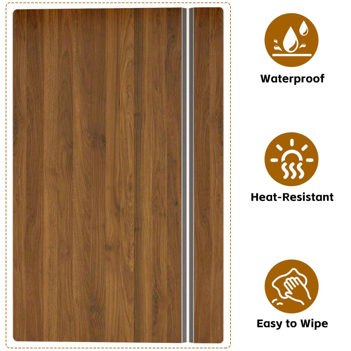 (24 INCH) 5 Pcs Wire Shelf Covers, Foamed PVC Wire Rack Covers for Removable Closet (Not Wood), Pantry Shelves for Cabinet Bathroom Kitchen Shelving Decoration ( WALNUT Color )