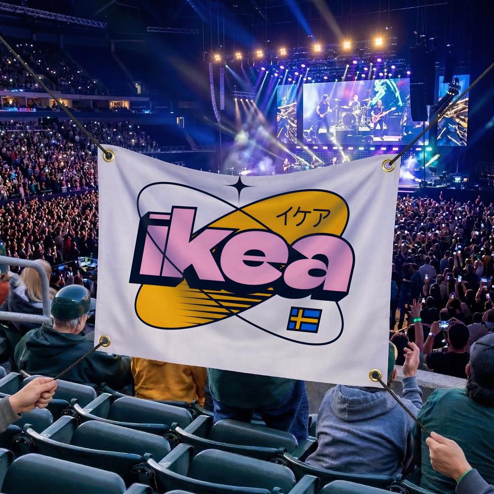 I-IKEA BRAND Flags Multi Size Atmosphere Flag, Cheerleading Hand Pulled Banner, Portable Outdoor Event Flag & Wall Decor for Sports, Parties, Home and Room Decoration