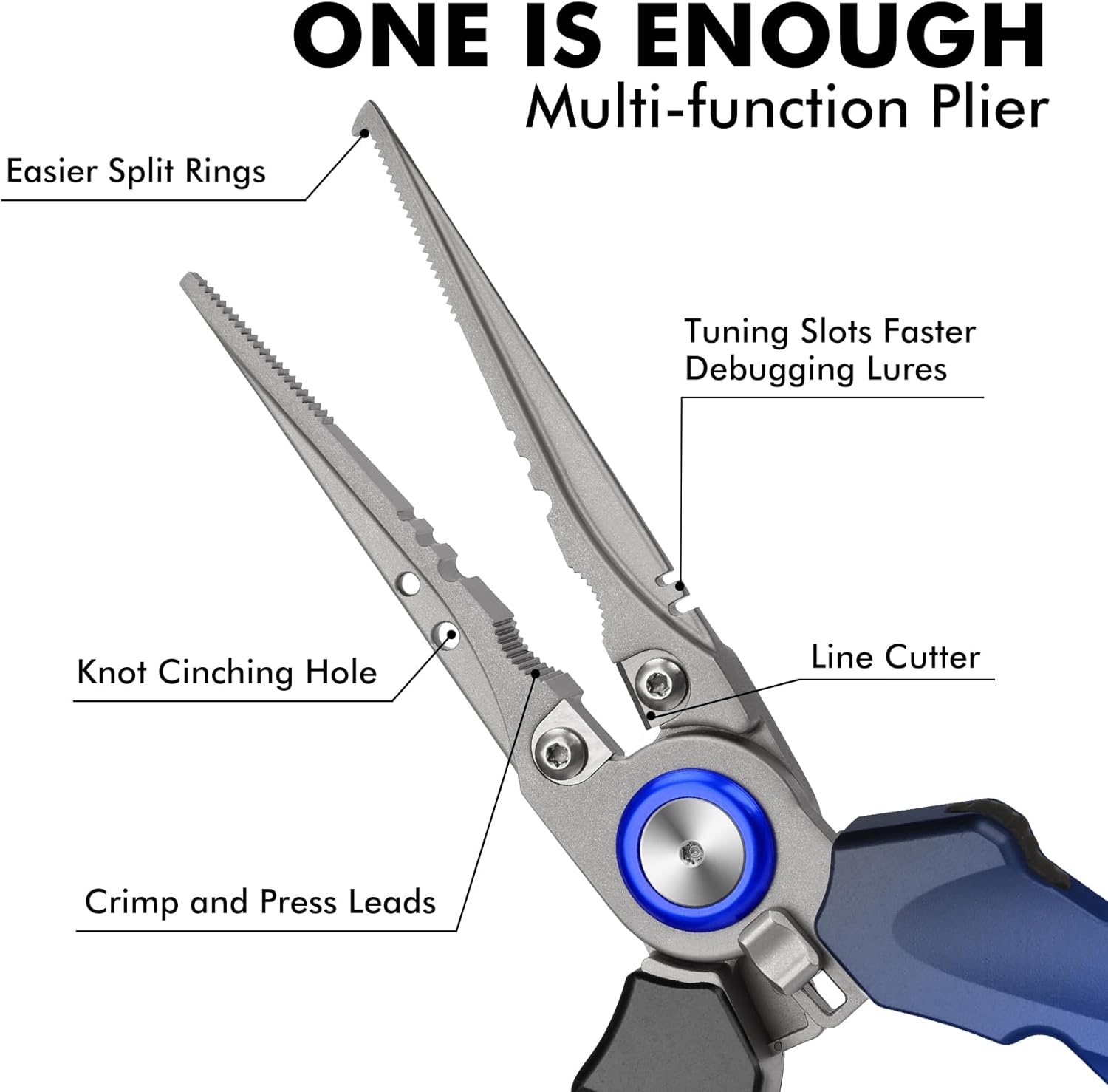 TRUSCEND Lockable Fishing Pliers with High Tungsten Cutter, Innovative Ergonomic Handy Handle, Saltwater Corrosion Resistant Teflon Coated Fishing Tool, Super Light Multi-Function Fishing Gifts tiktokshopspringglowup