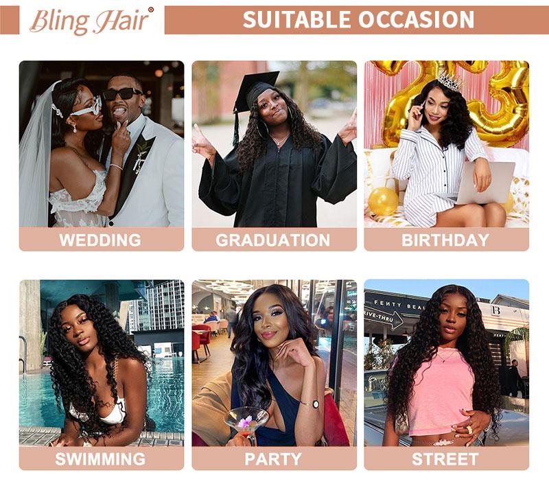 [New In] Bling Hair 13x6 13x4 Chocolate Brown HD Lace Front Wig Human Hair Wigs for Black Women 180% Denisty Deep Wave Lace Frontal Wigs Curly 4# Pre Plucked with Baby Hair Colored Wig TikTokShopHolidayHaul