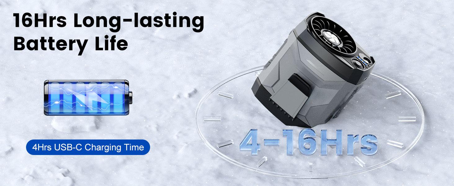 Lentorgi-Portable Fan,Clip Fan Rechargeable With stand,4 Speeds Strong Airflow Small Fan Waist,Weight reduction design,for Travel Camping Outdoor Jobsite,Camping Essentials-Black and Gray