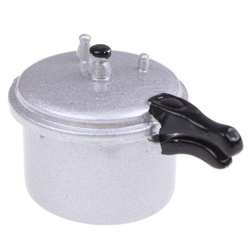 1:12 Scale Dollhouse Miniature Pressure Cooker, High-Quality Simulation Kitchen Appliance, Durable Pretend Cooking Utensil, Micro Kitchen Charm for Dollhouse Decor & Collectible Display Prop