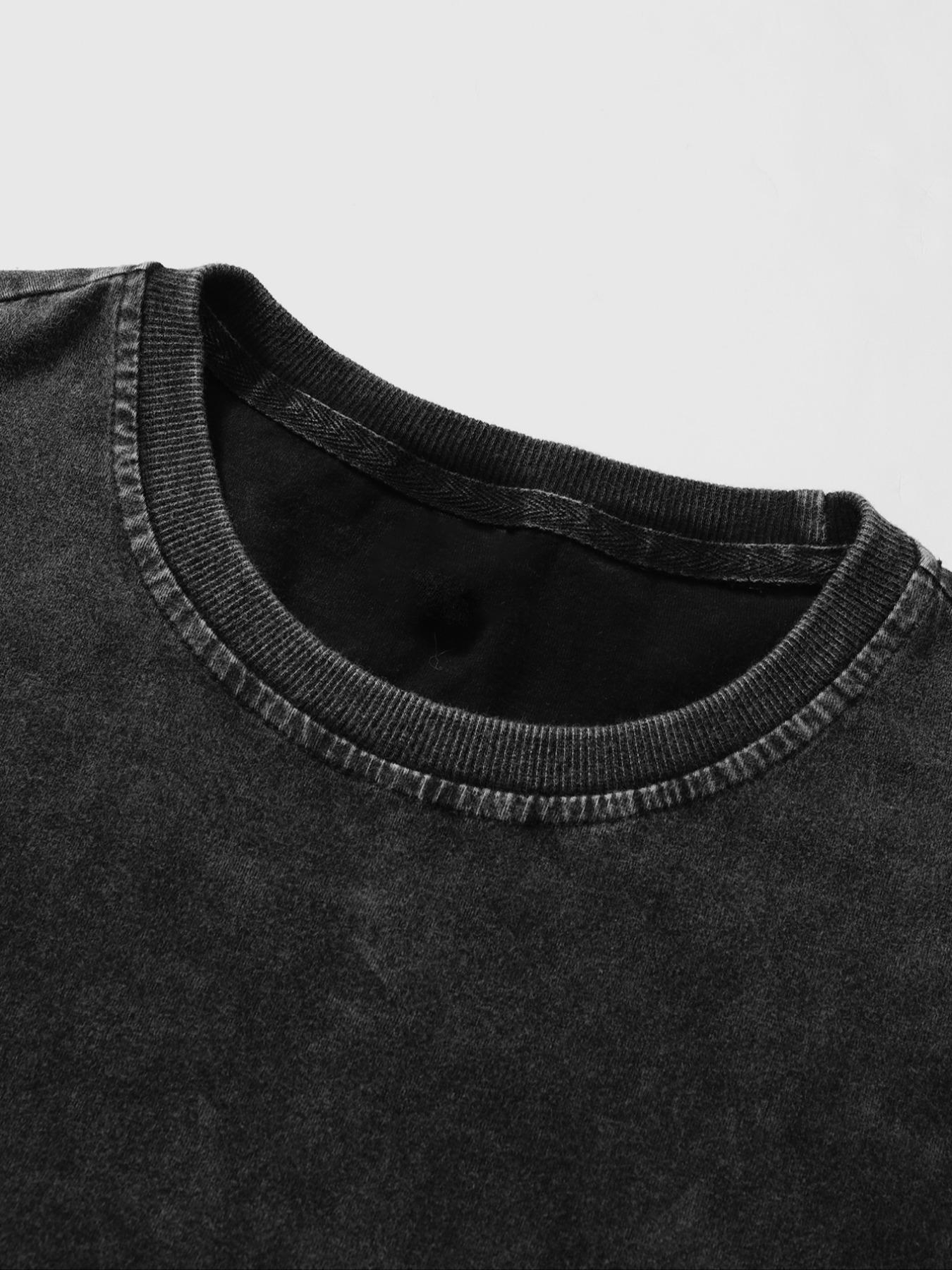 Unisex Vintage Street Style "The only way is Jesus" faith-themed printed and washed cotton T-shirt, John Gospel Bible Verse, Short Sleeve, All Seasons, Y2K & Gothic Fashion