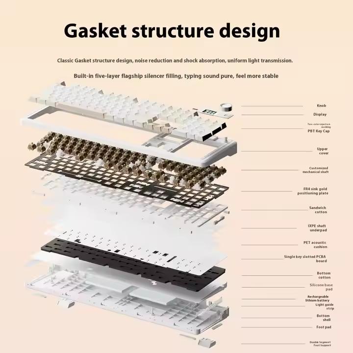 [New]AULA F108 Pro Tri Mode Wireless Mechanical Gaming Keyboard Hot Swappable RGB Backlit Smart Screen and Knob Full Size with Num Pad USB C BT 2.4G for E Sports and Office Use