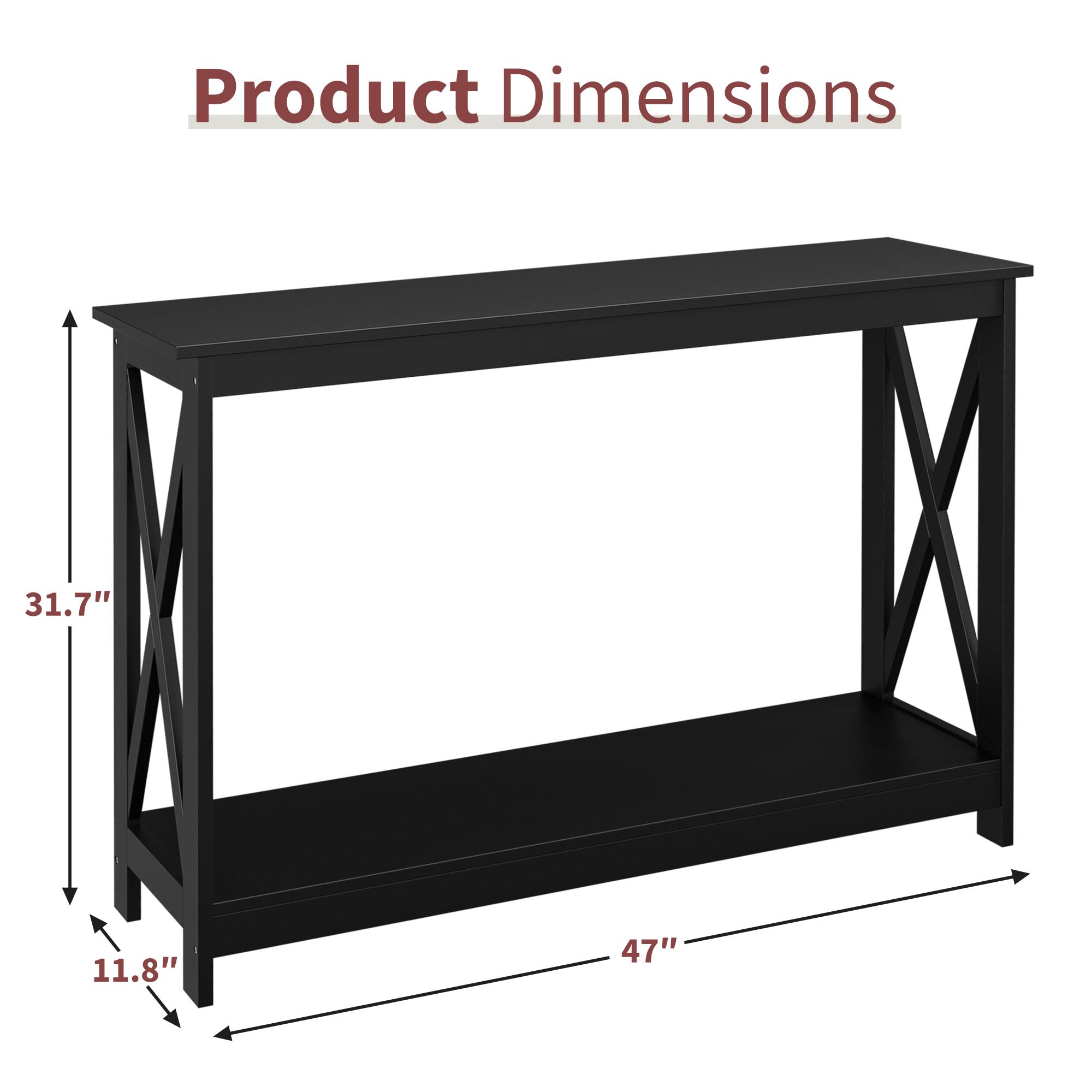Zenstyle 2-Tier Console Table x-Design Bookshelf Entryway Sofa Side Table for Living Room Zenstyle 2-Tier Console Table x-Design Bookshelf Entryway Sofa Side Table for Living Room