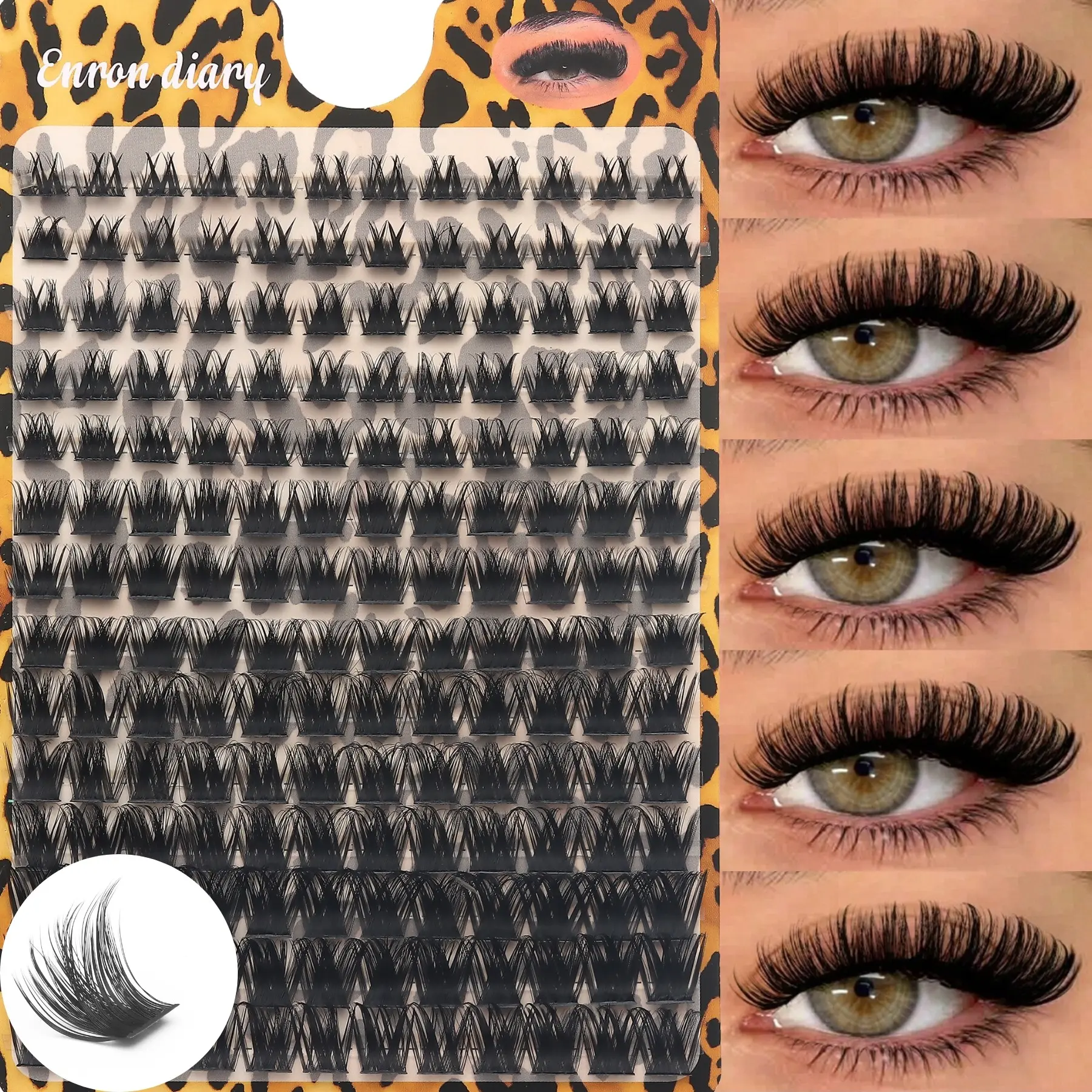 168Pcs Russian Volume Cluster Eyelashes D Curl | 0.07mm Soft Faux Mink Individual Lashes, Mixed Length 9‑16mm Fluffy DIY Lash Extensions For Daily Makeup