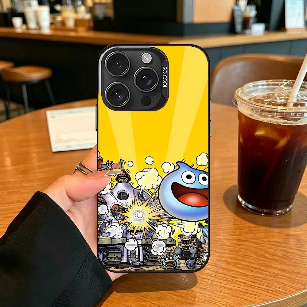 Game Dragon Quest Silver Electroplated Shockproof Phone Case For iPhone 11-17 Pro Max/Plus & Samsung Galaxy S23-S25