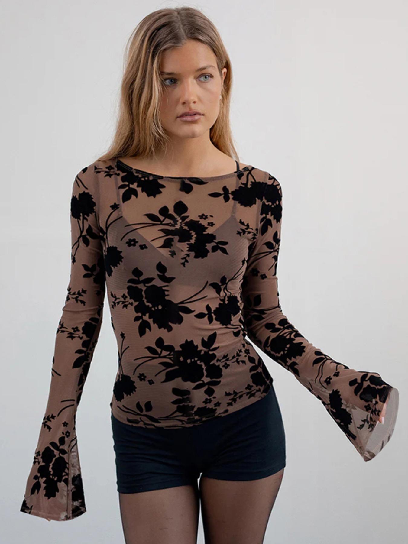 Women's Fashion Zebra Print Lightweight Loose Fit T-Shirt Top, Casual Spring & Fall Wear, Versatile Ladies' Clothing Womenswear