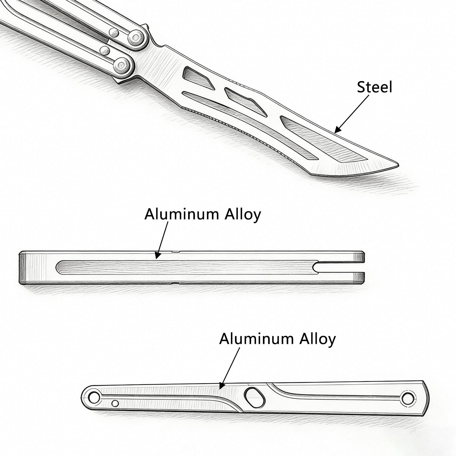 1pc Balisong Butterfly Trainer, Outdoor Flip Training Tool, Essential for Martial Arts Practice, Durable Design for Enhanced Skills