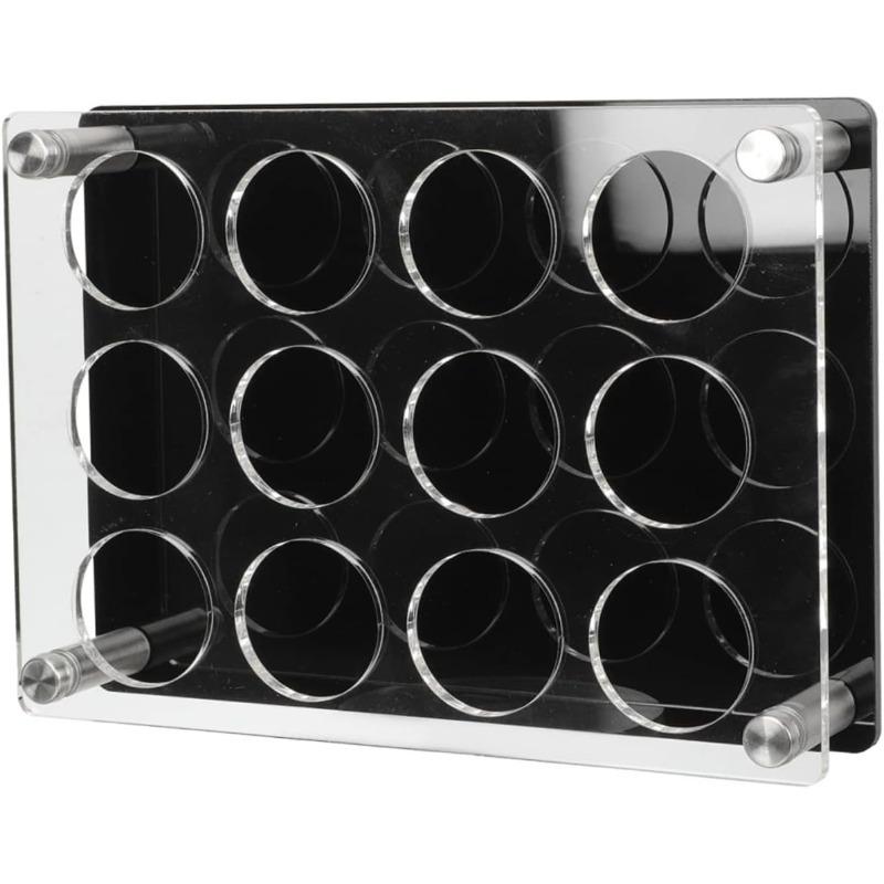 Acrylic Whiskey Display Rack for Home Parties, 12 Shot Glass Dispenser + Tray Combo, Space-Saving Design, Easy to Clean