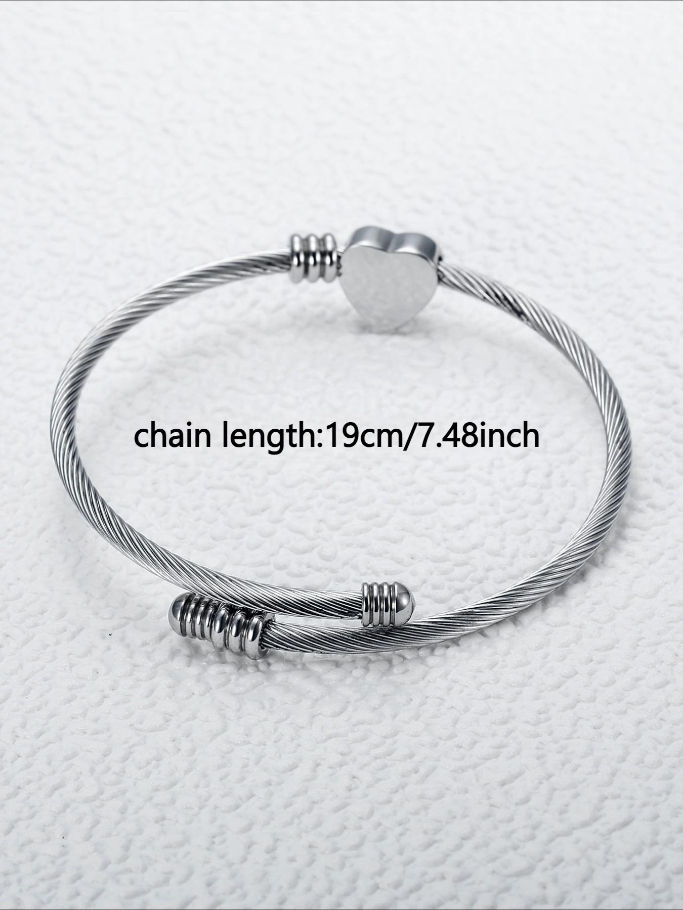 Fashionable and Minimalist Stainless Steel Heart Bracelet, Trendy and Simple Accessories, Versatile Bracelet for Daily Use