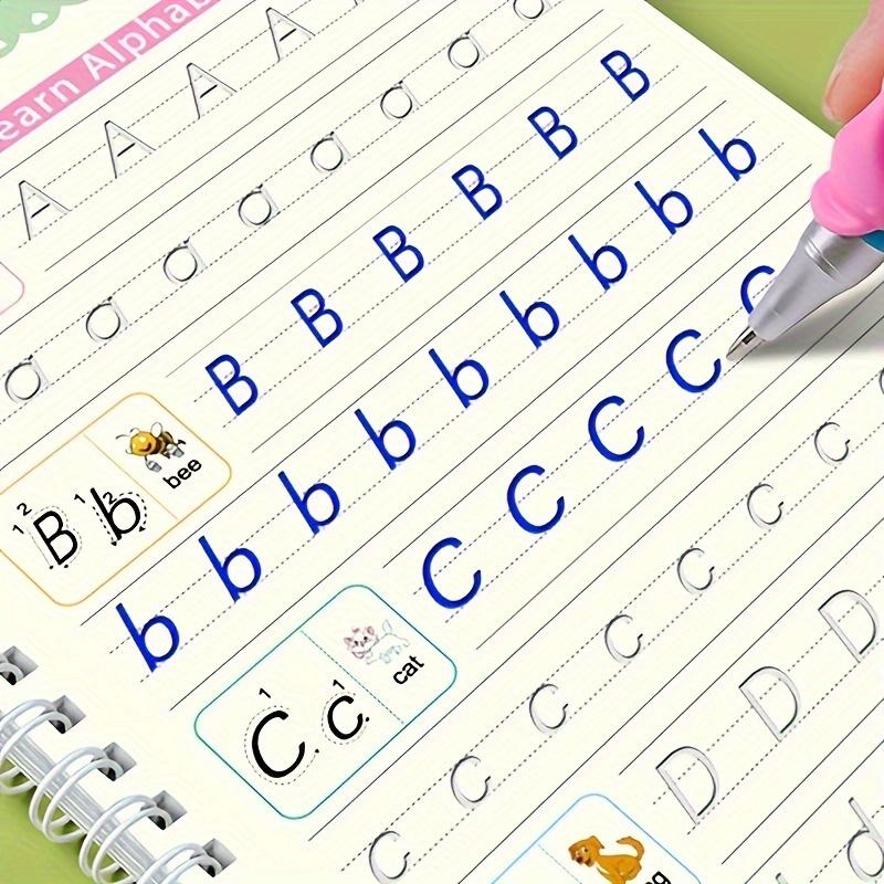 Magic Calligraphy Practice Book Set, Reusable Handwriting Copybook, Includes 4 Books, 1 Pen, 10 Refills, Random Grip Color