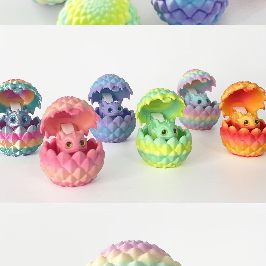 Gradient Dragon Egg Toy Set, Creative 3D Printed Mini Round Dragon Eggs, Perfect Gift for Easter and Christmas, Unique Holiday Decoration