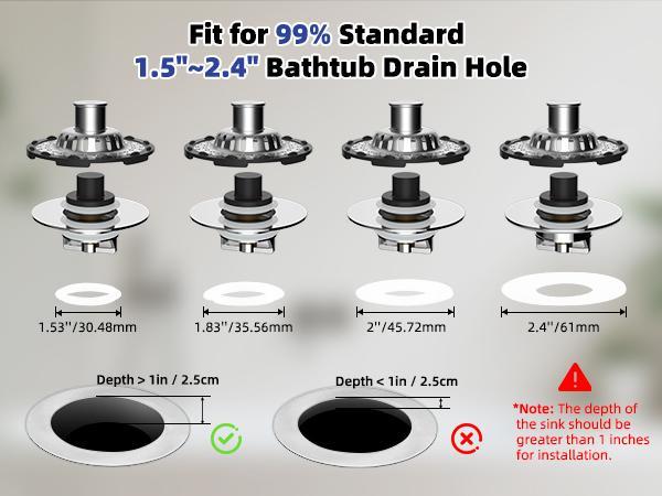3-in-1 Pop-up Sink Stopper - 1 Pack Chrome, Visible Top Hair Catcher, Detachable Stainless Steel Filter Basket, Fits 1.5-2.4in Standard Holes, Modern Bathroom Fixture, Bathroom Gadgets