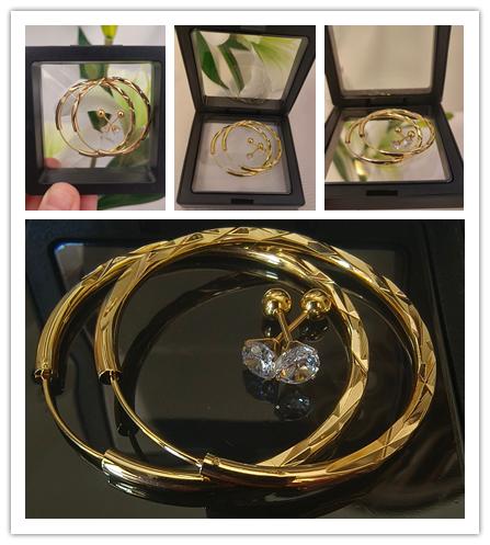 vintage hoop earring 18K Golden Plated Pair - City Wall Texture Round Earrings | Hypoallergenic, Non-Fade, Elegant & Minimalist Style,With Free Gift