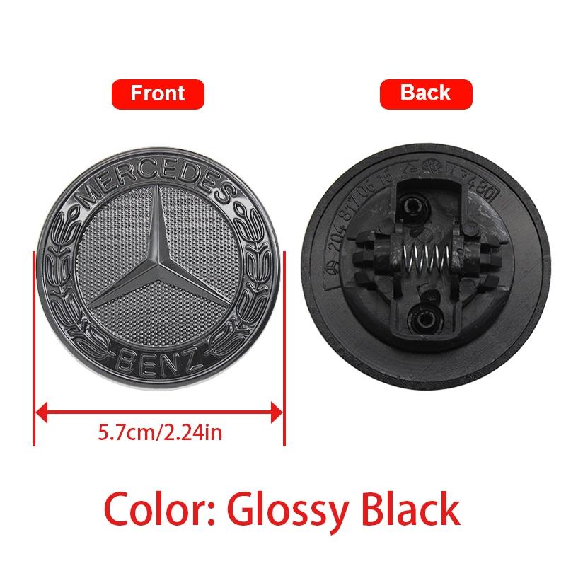 1Pcs 57mm ABS Mercedes Benz Logo Car Front Hood Bonnet Emblem Badge Cover Decoration For Mercedes Benz AMG A C E S Class W203 W204 W212 W213 W205 W177 W222 W221 W247 W176 W177 GLE CLS CLA CLG GLS Modification Replacement Accessories Car Sticker Car Decals