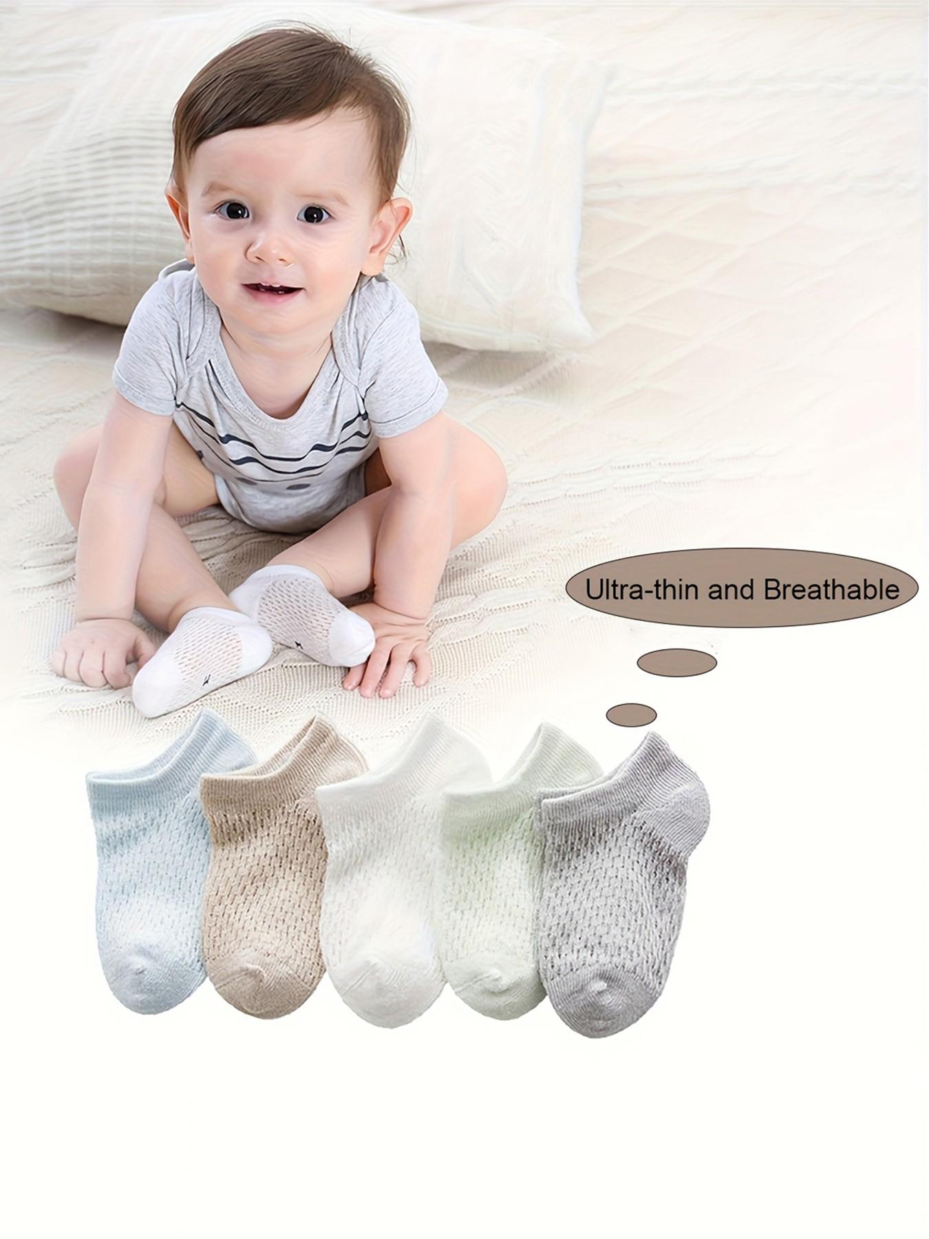 5 Pairs of Kids Mesh Breathable Fashion Boat Socks, Comfortable Cute Style for Spring & Summer Outdoor Wear