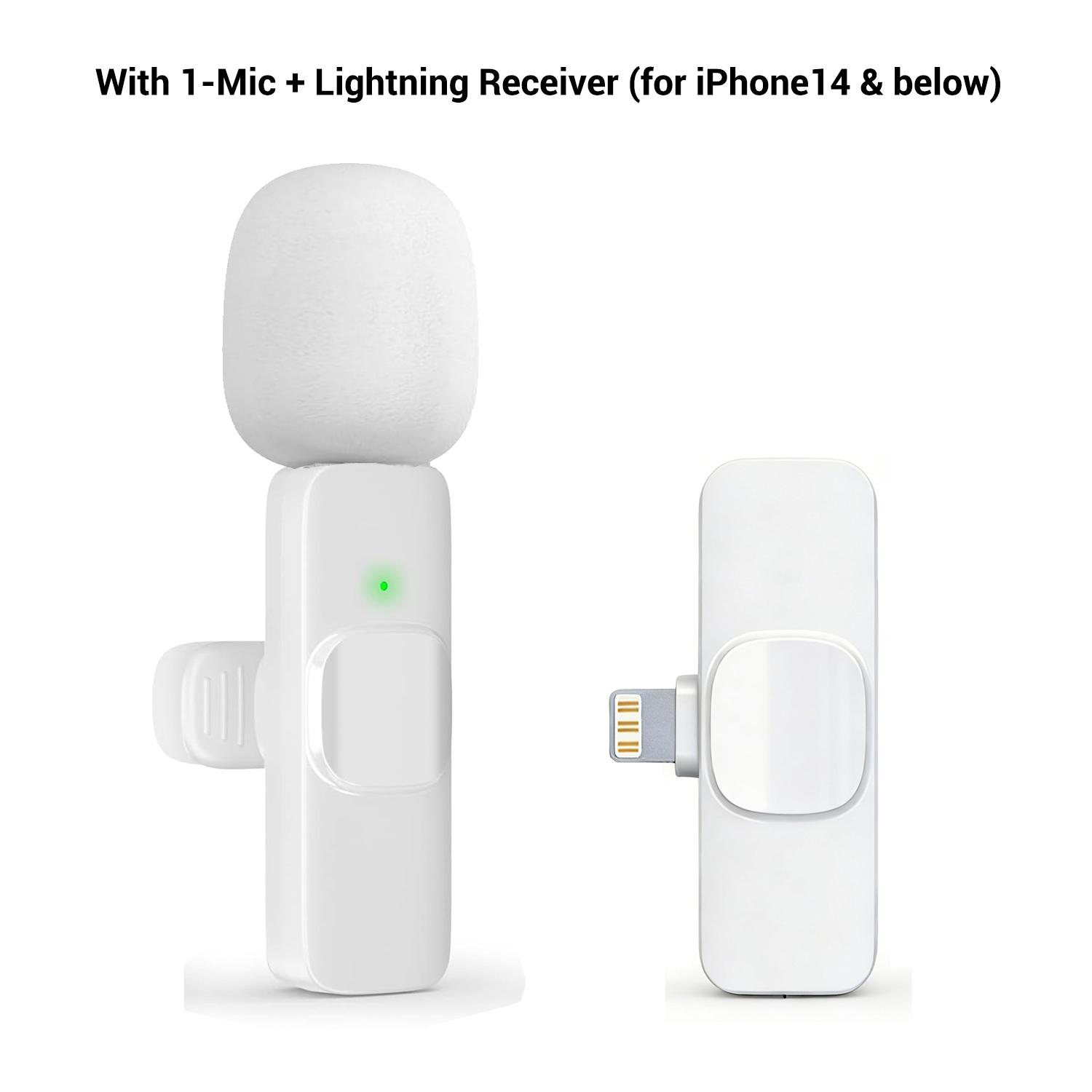 Wireless Lapel Microphone Noise Reduction for iPhone Android Plug-And-Play Professional Recording Phone Mic for Live Streaming Shorts Videos Tiktok Youtube Vlog Interview Online Classes Live Podcast Equipment