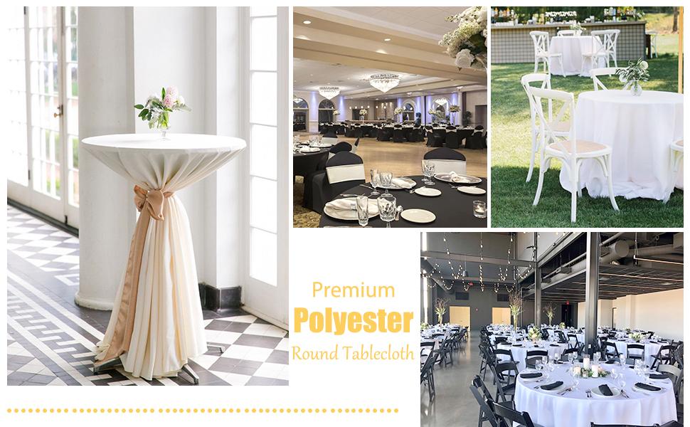 REWOMC 6/10 Pack Polyester Tablecloth for Rectangle and Round Tables,Wrinkle Free Stain Resistant Washable Table Cover,Reusable Fabric Tablecloth for Home Dining,Wedding Decor,Party Setup,Banquet Events,Restaurant,Indoor and Outdoor Patio Table Decor