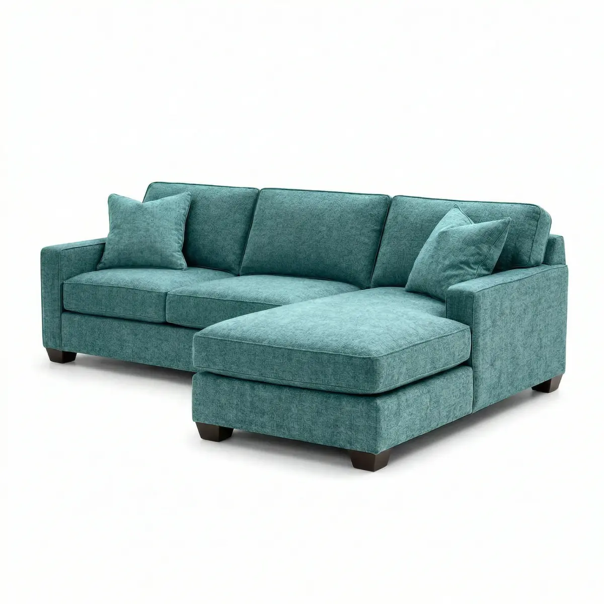 Clifford Sectional – Made in USA, Custom Fabric Options, L-Shaped Sectional Wholesale Sectional Furniture - Hepburn Emerald - Fabric