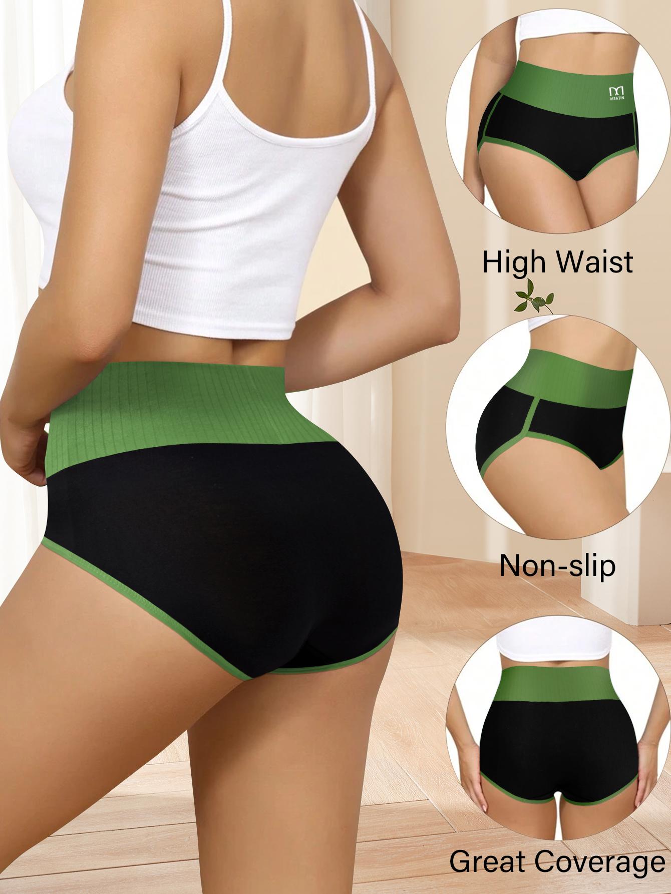 QUASTI Women's 5 Piece High Waist Seamless Breathable Panties Tummy Control, Hip Lifting, Smooth Basic Activewear Sportswear, Soft Stretch Athletic Underwear, Multicolor, S XXL, Suitable for Daily Wear, Nylon