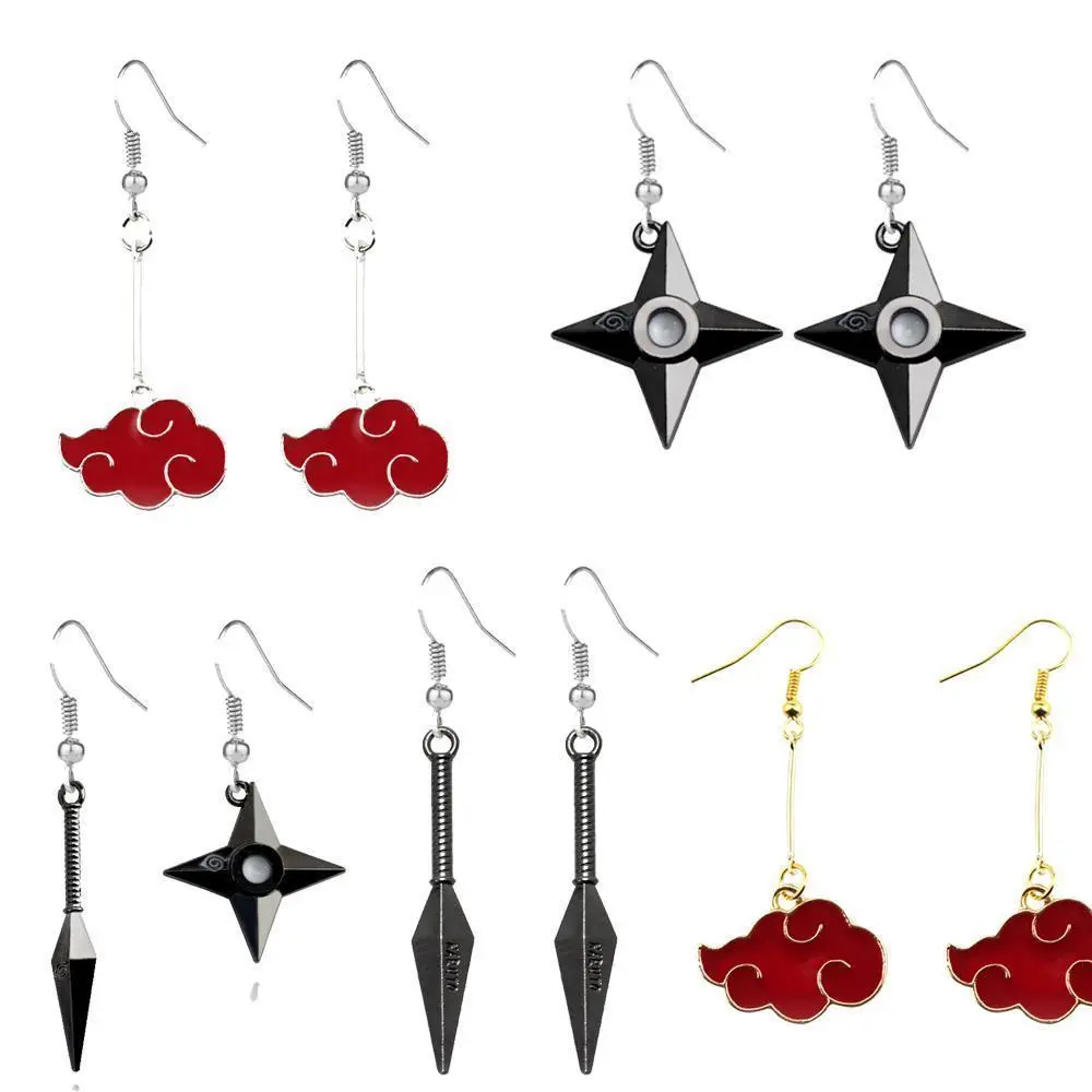 Anime Jewelry Earrings Drop Accessories Sharingan Akatsuki Cosplay Party Props Pendant Earring Ear Hook for Women Men Gifts