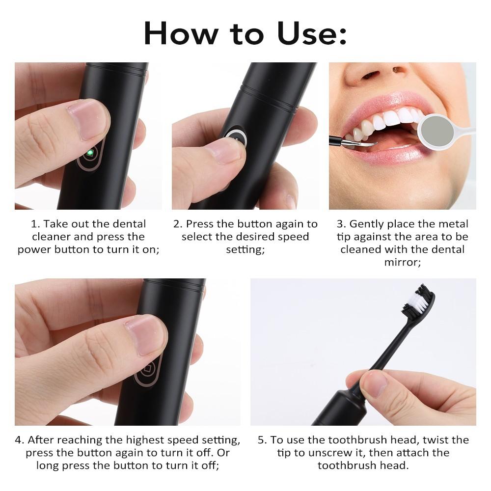 Electric Toothbrush Set Tooth Cleaner, 5-Speed Adjustable Oral Care Kit, Teeth Cleaning Tools, Ideal for Daily Hygiene Routine
