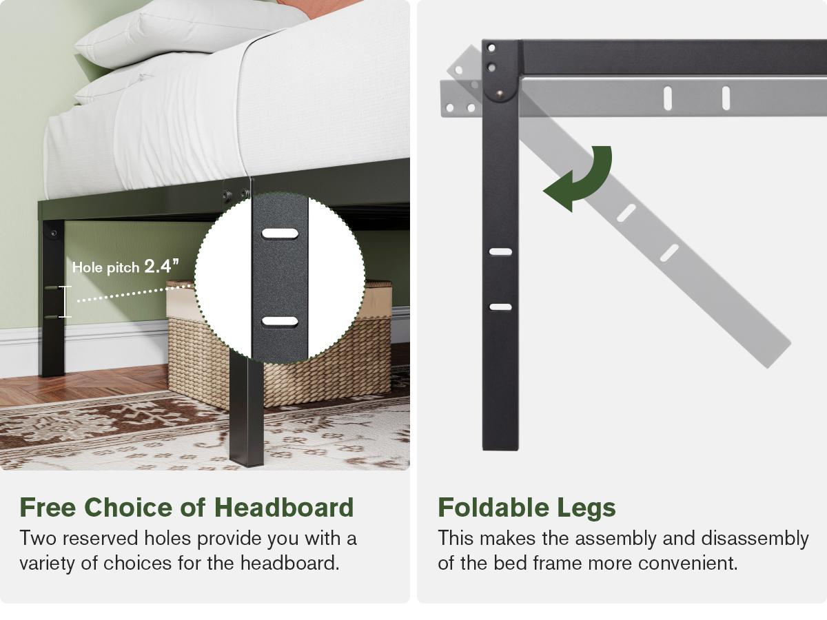 MUTICOR Basic Metal Bed Frame with 14in/18in High Under Bed Platform Storage Space,Heavy Duty Steel Slats Support Bed Base,No Box Spring Needed,Twin Bed Frame,Queen Bed Frame#TikTokShopBlackFriday #ChristmasGifts