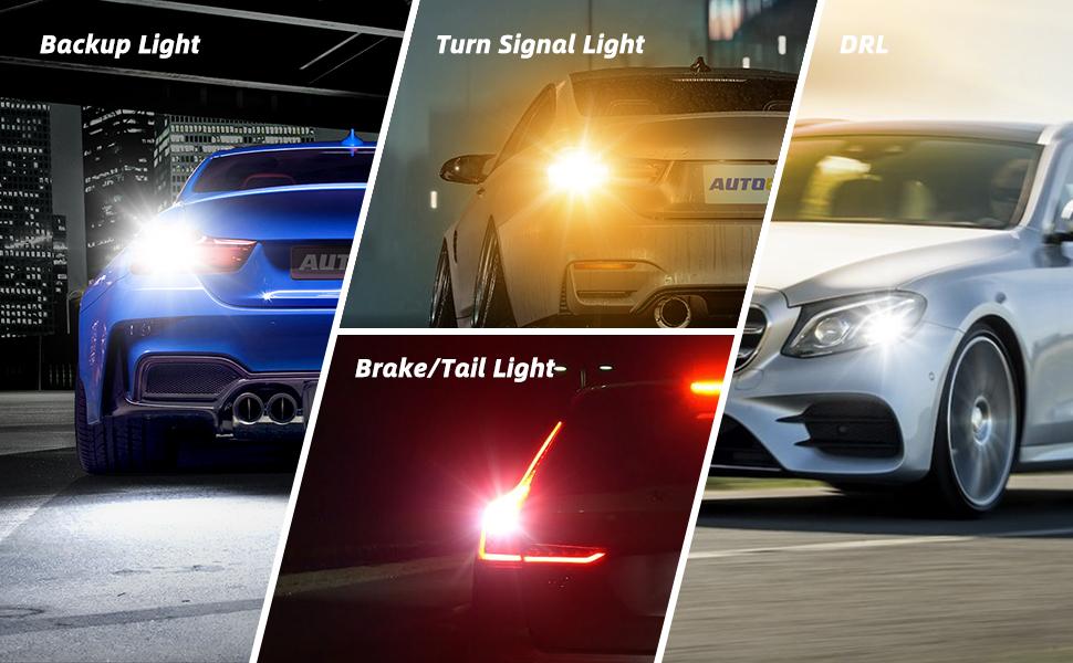 3157 LED Bulbs White, 3056 3156 3057 4057 4157 LED Bulbs for Backup Reverse Blinker Brake Tail Lights, 6500K, Pack of 2 AUTOONE