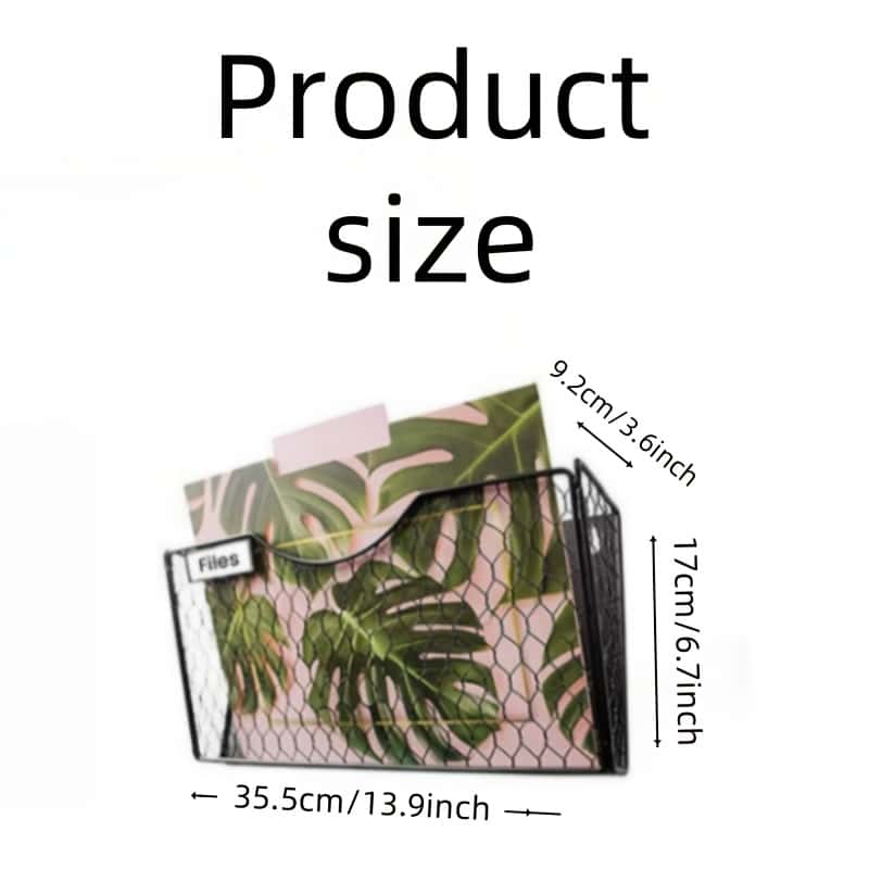 Magnetic File Holder, Pocket Magnetic File Organizer, No Drilling Magnet Paper, Mail Sorter, Magazine Basket, Fridge Cabinet, Office Classroom Wall Storage Rack, Office Desk Accessories