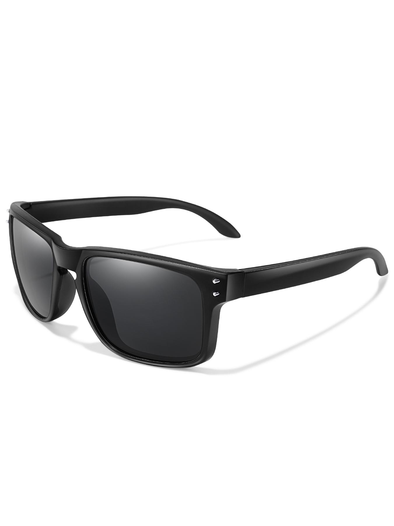 3-Piece Fashion Polarized Sports Outdoor Sunglasses Set, Unisex Cycling Hiking Eyewear, Classic Square Frame + Polarized Lenses, Daily Accessories, Sporty Eyewear, Summer Sports Sunglasses