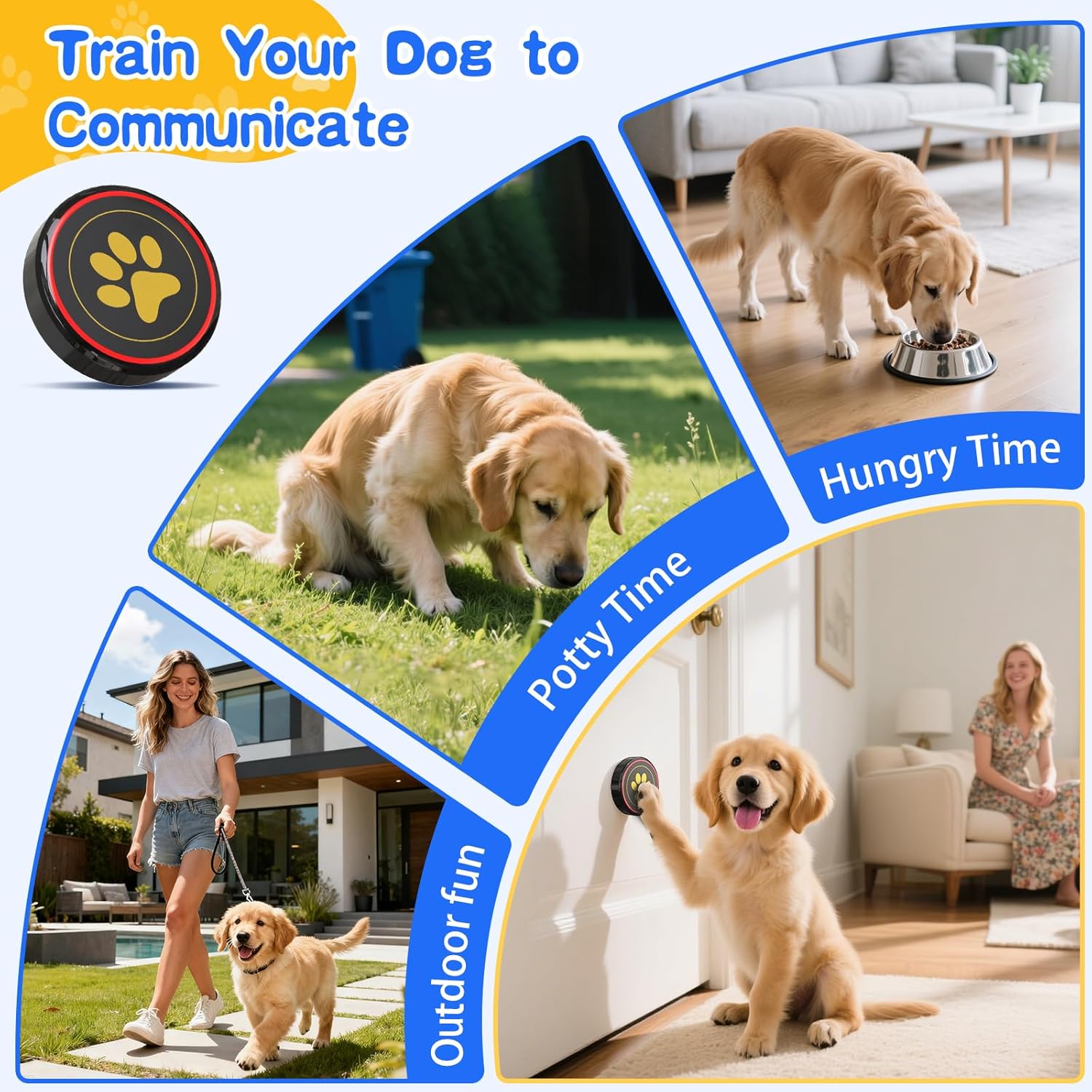 Bells for Door,   Doorbell for Potty ,  Bells to Go Outside,  Potty  with  Button, 55 Chimes & Adjustable Volume