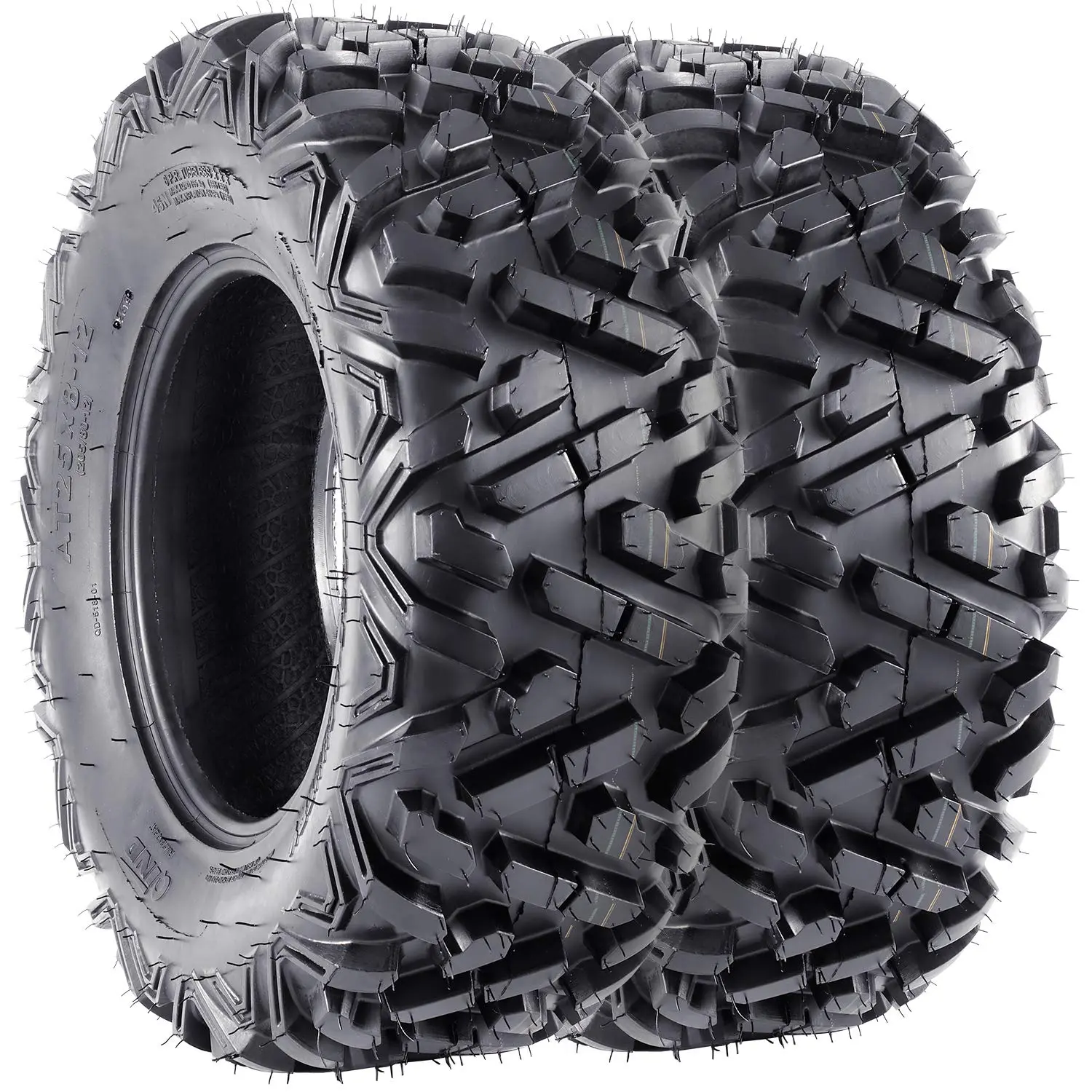 25x8‑12 6‑Ply Tubeless ATV Tires 2 Pack, Heavy‑Duty All‑Terrain Light Mud Rubber, Durable Off‑Road Replacement Tires for ATV & UTV