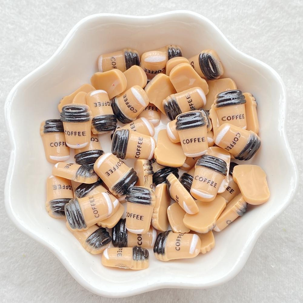 40pcs colorful cartoon mini coffee cup resin rhinestone nail accessories, charming and sweet multifunctional rhinestone jewelry - suitable for nail art, scrapbook DIY、 Wedding decorations and nail art accessories