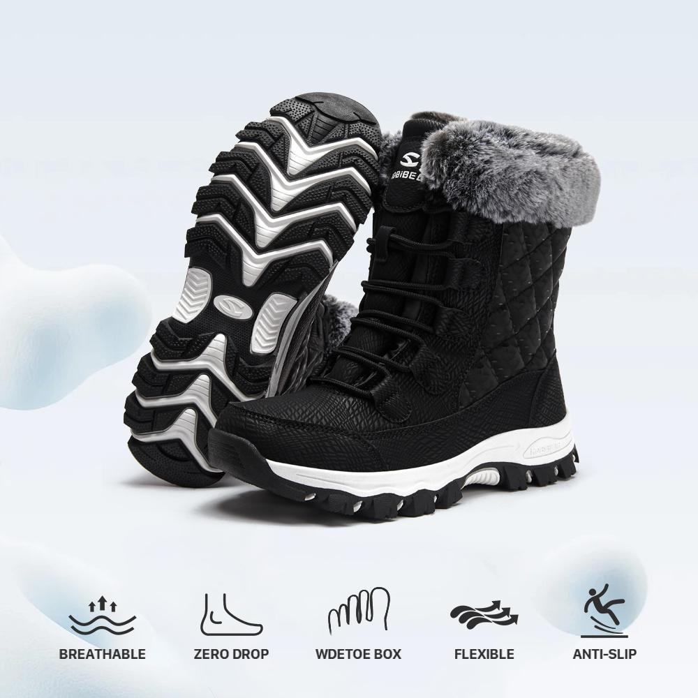 HOBIBEAR Women's Snow Boots Anti-Slip Waterproof Outdoor Shoes Winter Snow Boots Warm Fur Lined Comfortable Shoes for Women