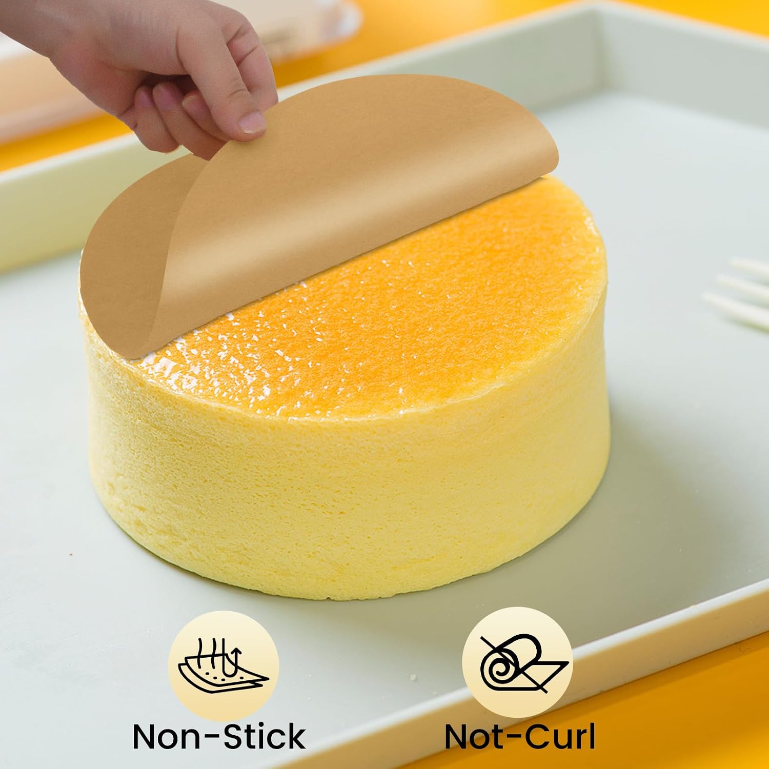 100 count 8 inch Unbleached  Paper Sheets Rounds, Heavy Duty  Paper for baking, Precut Brown Non-Stick liners for Cake Pan, Steaming, Air Fryer, Non-Stick Liners for Cooking
