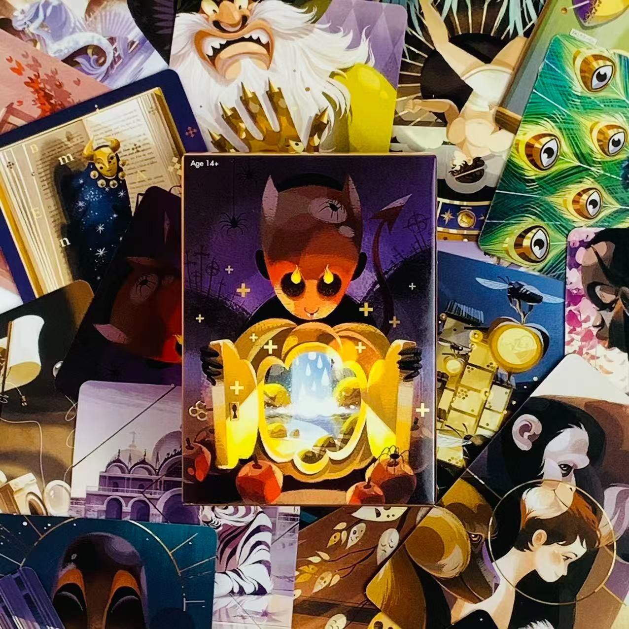 1 box pack, multiple styles, Chimeric Art Collection Cards, Secret Realm Gate-themed card game, Easter Valentine's Halloween Christmas Fantasy Night New Year's Eve Inspiration Party Card Game