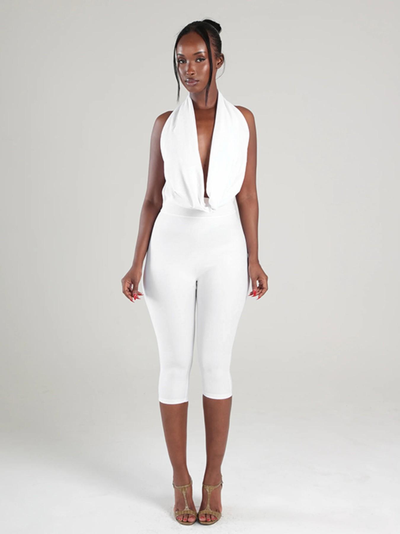 Women's Sexy Backless Sleeveless Bodycon Fit Jumpsuit, Simple Design, Casual Daily Wear, Fashionable, Stylish and Chic, Ideal for Everyday Womenswear