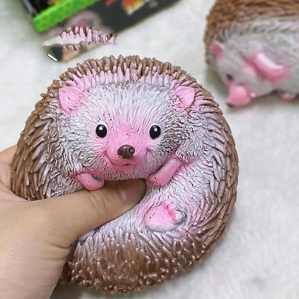 Kawaii Animals Cartoon Hedgehog Decompression Toys TPR Quick Rebound Squeeze Toys Fidget Toys Kids Fun Kids