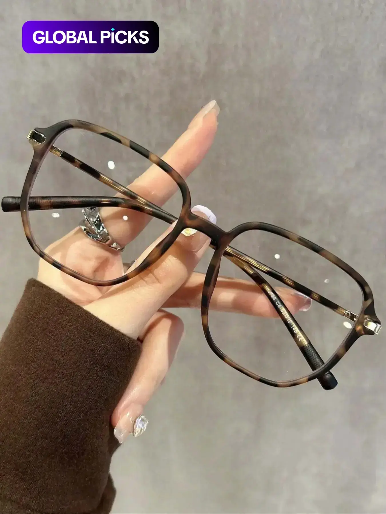 Simple Anti-blue Light Square Frame Eyeglasses for Women, Fashion Tortoiseshell Pattern Eyeglasses for Work, Daily Clothing Decor, Perfect for Student Daily Use, Trendy Frames, Fashion Eyewear