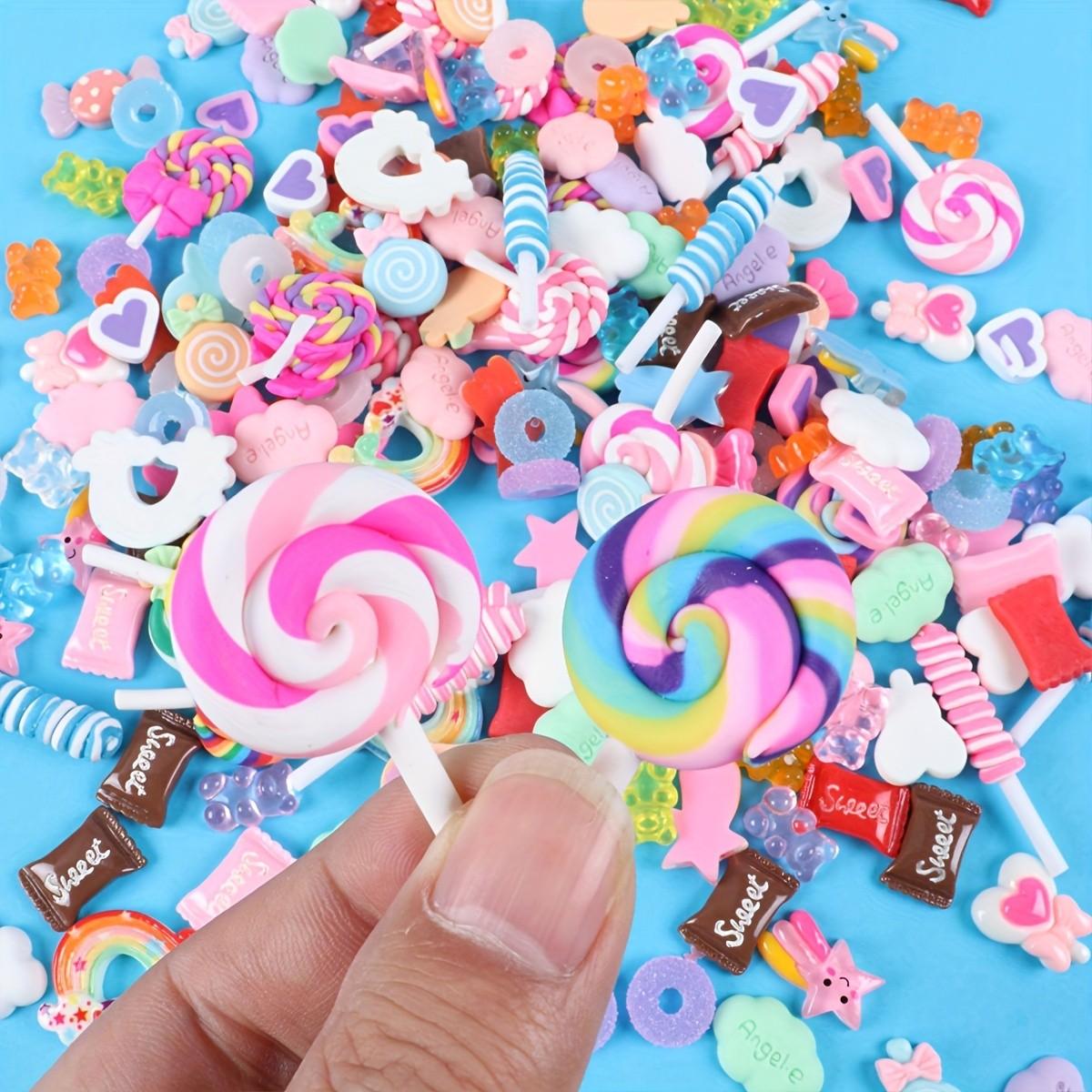 20-50pcs Candy Charms, Cute Fruit and Dessert Nail Decorations, Durable Resin Accessories for Mud, Nails, Crafts